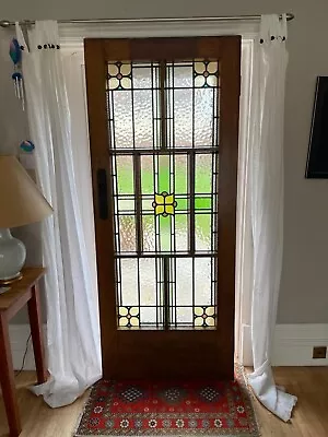 Edwardian Antique Front Door With Stained Glass Panels - EXCELLENT CONDITION! • £699