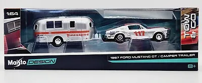Maisto Tow & GO Die Cast 1967 Ford Mustang GT & Camper Trailer 1:64 Scale • $17.50