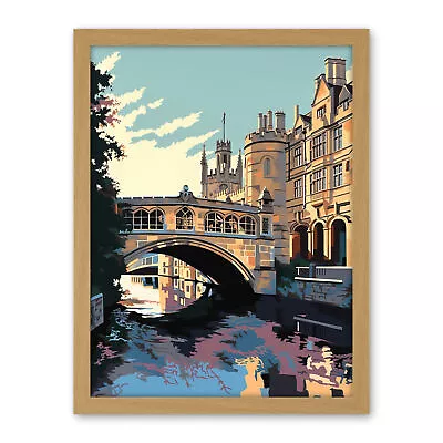 Bridge Of Sighs Cambridge University On Cam River Framed Art Picture Print 18X24 • £36.99