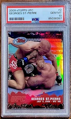 2009 ETopps UFC Georges St Pierre ROOKIE RC Refractor SSP /999 PSA 10 GEM MINT • $189.99