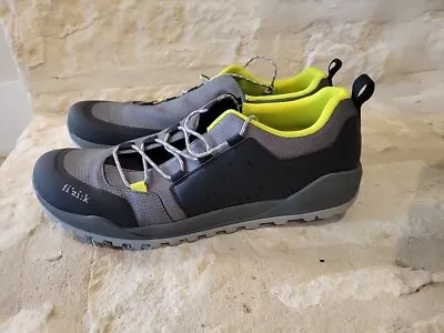 Fizik Terra Ergolace X2 Flat MTB Shoes EU Size 48 US 14 Gray Black Yellow Vibram • $90