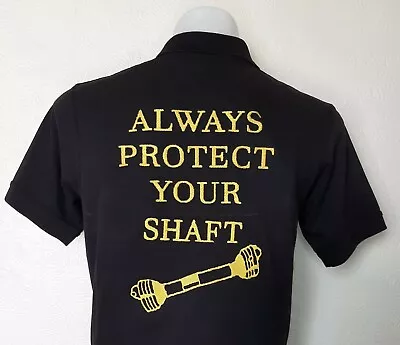 Tractor Polo Shirt Rude Protect Your Shaft Farmers Massey Holland Case Farm Gift • £22.49