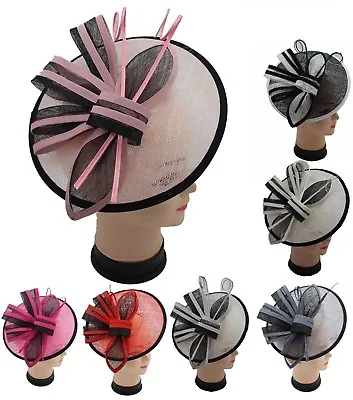 £16.99 • Buy Large Flower Feather Hair Hat Fascinator Headband Clip Wedding Royal Ascot Race
