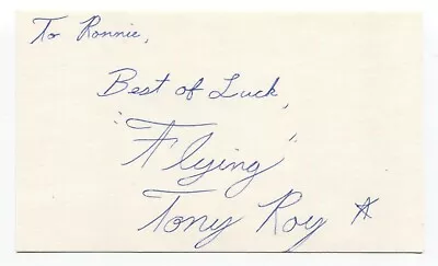 Vintage Flying Tony Roy Signed Wrestling 3x5 Index Card Autographed Signature • $45