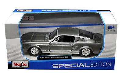 Maisto 1967 67 Ford Mustang Gt 1/24 Diecast Model Car Grey 31260 Gry • $15.70