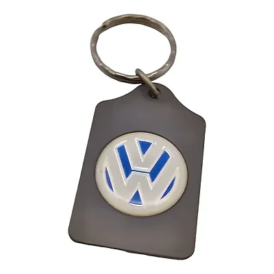 VTG Metal Key Fob Volkswagen Gray W Blue White Logo • $39.98