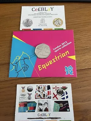 2012 LONDON OLYMPIC SPORTS 2011 EQUESTRIAN 50p COIN UNC SEALED IN CARD. • £6.95