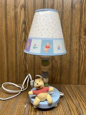 Vintage Winnie The Pooh Disney Table Top Nursery Lamp And Shade 13.5” • $26.99