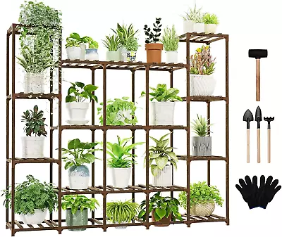 Plant Stand Flower Rack Indoor Outdoor Shelf 59 W Large Holder 3 Tier 17 Plants • $62.43