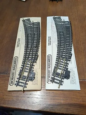 2 X  Hornby R640 Left Hand Curved Points Steel Rails Made In Austria. • £10