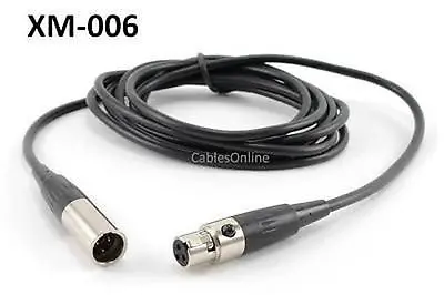 CablesOnline 6ft Mini XLR Male To Mini XLR Female Pro Lapel Microphone Cable • $25.95