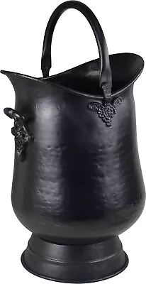 Elongated Tall Coal Scuttle Hod Bucket Antique Style With Casted Handles • £45.99