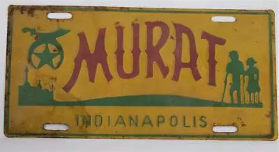 Vintage Indianapolis Murat Masonic Shrine Metal License Plate • $19.99