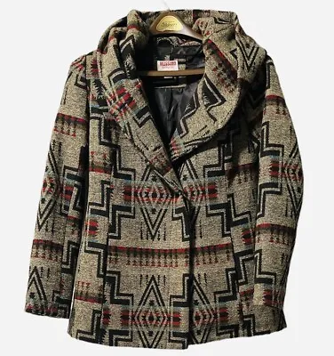 Mossimo Aztec Western Tribal Hooded Button Up Jacket Coat Womens Size Medium • $22.19
