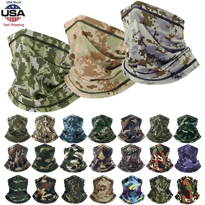 Camouflage Neck Gaiter Cooling Face Mask Balaclava UV Protection Bandana Scarf • $5.87