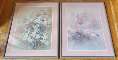 2 Framed & Matted T.C. Chiu Prints ~Reproduction ~Hummingbirds~17  X 21 ~COA~EUC • $39.95