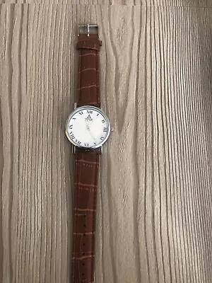 Masonic Mason Square And Compass Quartz Wrist Watch With Brown Strap • £14