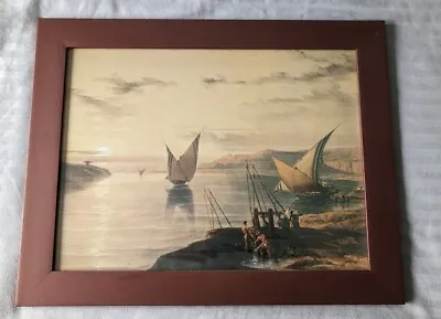 Framed David Roberts Print Of Ancient Egypt - Feluccas On The Nile • £25