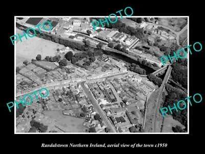 OLD 8x6 HISTORIC PHOTO OF RANDALSTOWN NORTHERN IRELAND TOWN AERIAL VIEW 1950 3 • £5.58