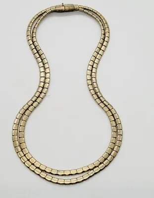 Vintage Les Bernard Necklace Gold Tone 24 In Layered Two Row • $26.10