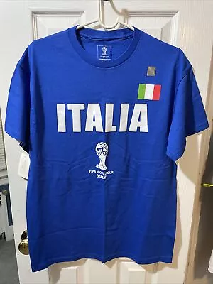 Italy Italia FIFA World Cup Brasil Men’s Blue Shirt Size Medium New With Tags • $13.99