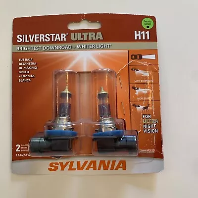 Sylvania H11 SilverStar Ultra High Performance Halogen Headlight 2 Bulbs OPENBOX • $27.99