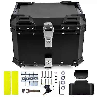 45 L Motorcycle Top Case Tail Box Waterproof Luggage Scooter Trunk Storage Black • $95.90