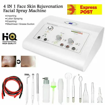 4- High Frequency HF Galvanic Vacuum Spray Skin Rejuvenation Beauty Machine A++ • £159.33