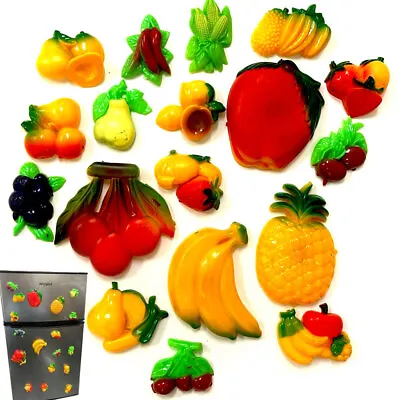 18 Pc Assorted Fruits Refrigerator Magnets Set Food Magnet Locker Kitchen Fridge • $10.88