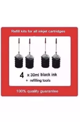 $17.99 • Buy 4 X Refill Kits For HP67XL HP67XXL & HP67 Black Ink Cartridges