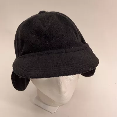 Black Fleece Winter Baseball Cap With Ear Flaps And Zipper Back Adjust • $18.30