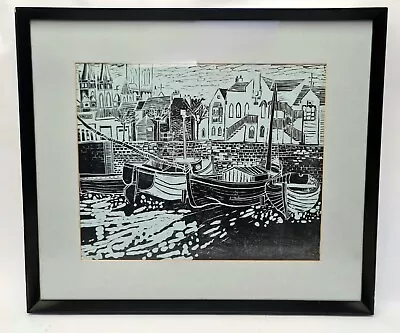 S.J. Lloyd Framed Lino Print Of Truro Harbour • £14.99