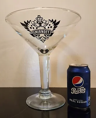 Giant Smiroff  Martini Glass Goblet 10  Tall 9  Across Glass Bar Decoration • $24