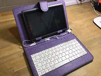 £11.79 • Buy PURPLE/WHITE Keyboard Carry Case/Stand 4 Arnova 7 Inch G3 8GB Android Tablet PC