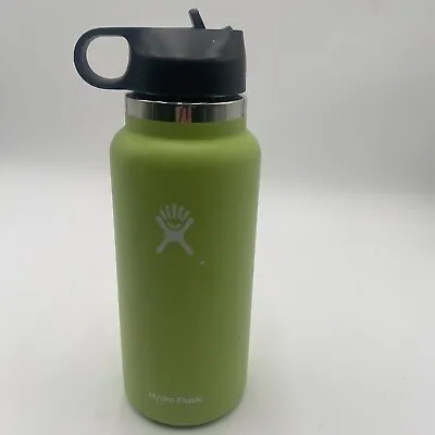 Hydro Flask Wide Mouth Stainless Steel Water Bottle 32oz SEAGRASS Green Flip Top • $12.71