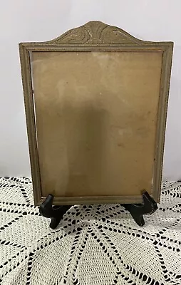 Vintage Wood Picture Frame Gold Glass 8”x10” Primitive Homespun Ornate Family • $35