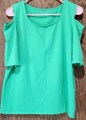 Women's Complements By Erin London Off Shoulder Top Emerald Green L Large • $0.99