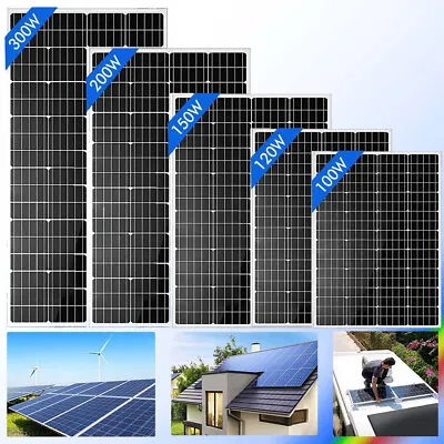 100W 120W 200W 240W 400W Solar Panel 12V Mono Off Grid RV Caravan Camper Van UK • £66.56