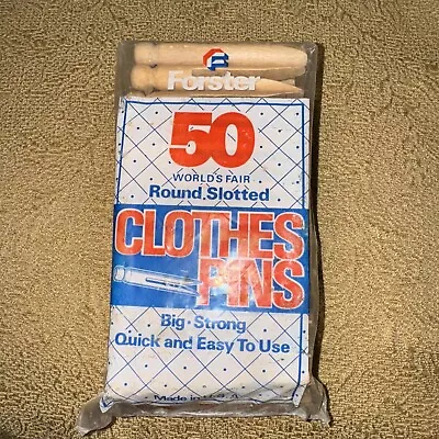 Vintage Wooden Clothes Pins American Made Sealed Pack Of 50 Retro Laundry Crafts • $12.99