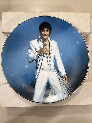 Elvis Presley Delphi Collector's Plate  King Of Las Vegas   #19438 D BLUE Bradex • $25