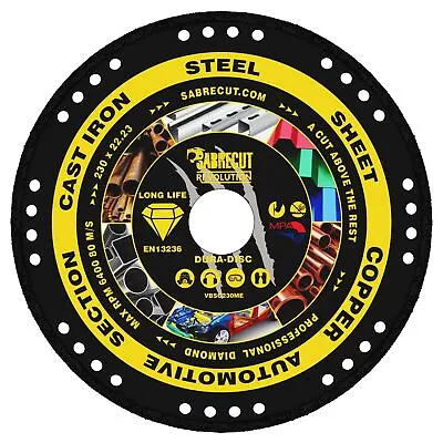 SabreCut Grinder Diamond Disc Blade Metal Cutting  230mm 9 Inch LONG LIFE • £34.99