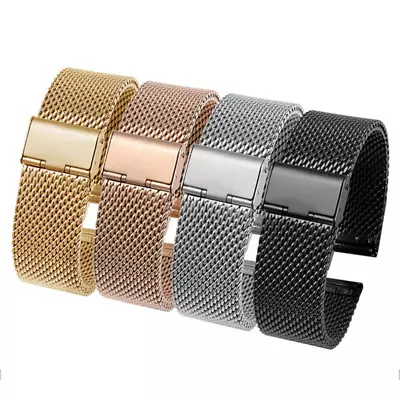 Premium Thicked Milanese Mesh Stainless Steel Watch Band Strap Metal 18 20 22 24 • $16.88