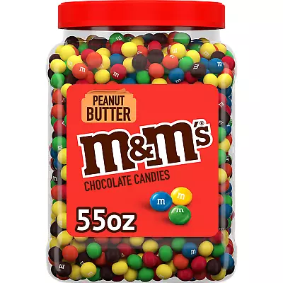 M&M'S Peanut Butter Milk Chocolate Candy Bulk Jar 55 Oz  *SO GOOD! • $26.98