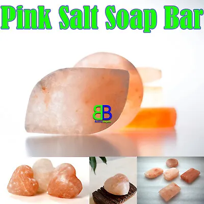 £3.99 • Buy Himalayan Pink Salt Crystal Rock Natural Therapeutic Soap Bar All Skin 4 Shapes