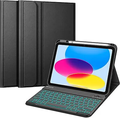 Backlit Keyboard Case For IPad 10th Gen 10.9 Inch 2022 Soft TPU Back Stand Cover • $19.49
