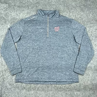 Washington Nationals Shirt Mens Extra Large Gray 1/4 Zip Pullover Golf Mock Neck • $18.71