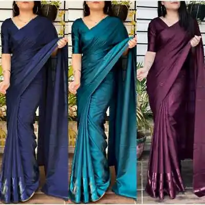 £11.99 • Buy Saree Sari Indian Party Wear Bollywood Wedding Designer Pakistani Women Saree 