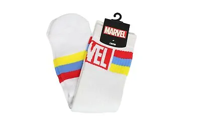 Classic Retro 80's Marvel Striped Mens Athletic Crew Socks • $11.98