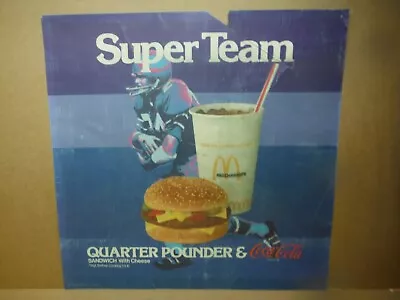 1977 McDONALD'S  SUPER TEAM QUARTER POUNDER & COCA ~COLA  TRANSLITE POSTER • $38