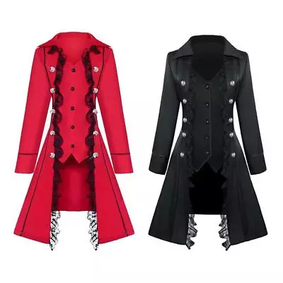 Womens Gothic Tailcoat Punk Medieval Tail Jacket Halloween • £25.73